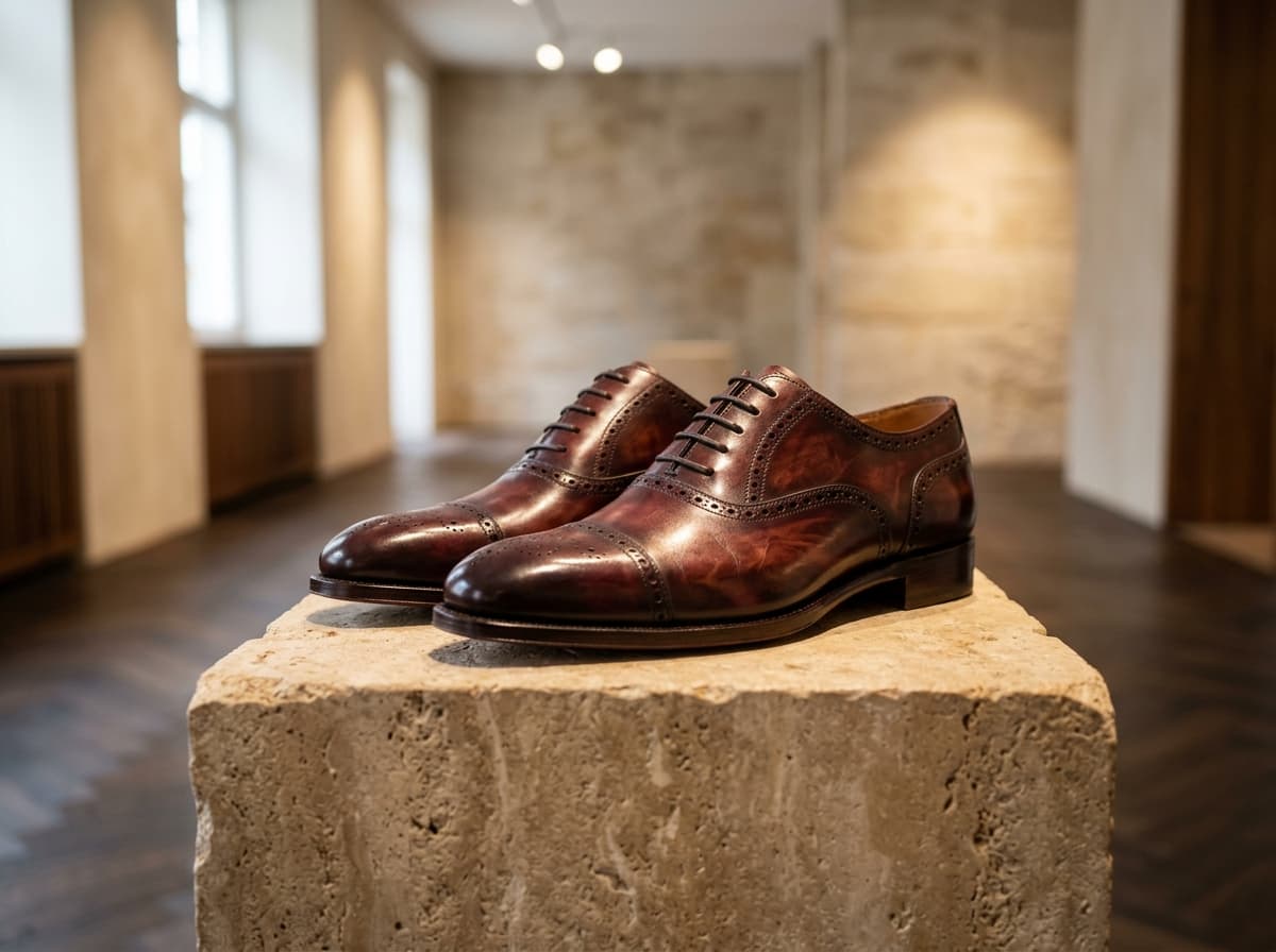 Souliers en cuir terminés à l’atelier